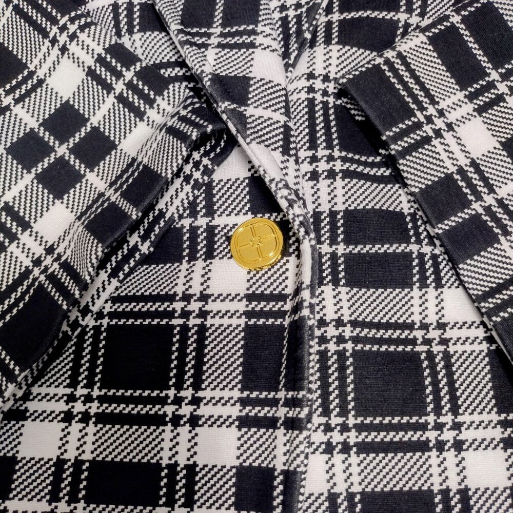 Iman: 2pc Black and White Plaid Pantsuit, Size 2X - Picture 5 of 15